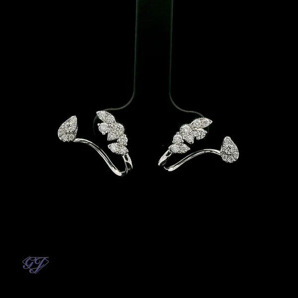 18K White Gold 0.56ct Diamond Wrap Earrings Geneva Jewelry Riverside, CA