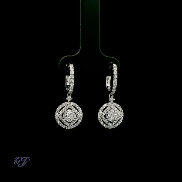 18K White Gold 0.83ct Diamond Drop Earrings Image 2 Geneva Jewelry Riverside, CA
