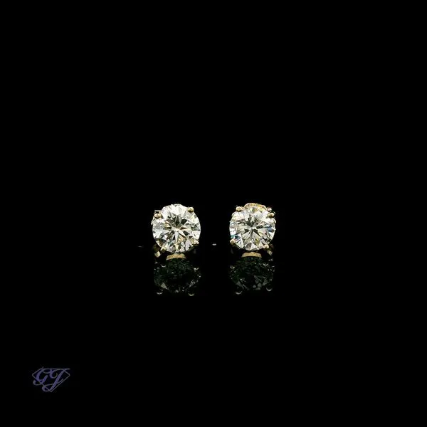 14K Yellow Gold 1.65ctw Natural Diamond Stud Earrings Geneva Jewelry Riverside, CA