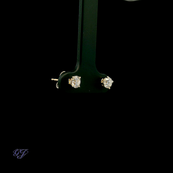 14K Yellow Gold Lab-Grown Diamond Stud Earrings .50ctw Image 2 Geneva Jewelry Riverside, CA