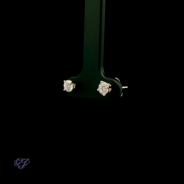 14K Yellow Gold Lab-Grown Diamond Stud Earrings .50ctw Image 3 Geneva Jewelry Riverside, CA