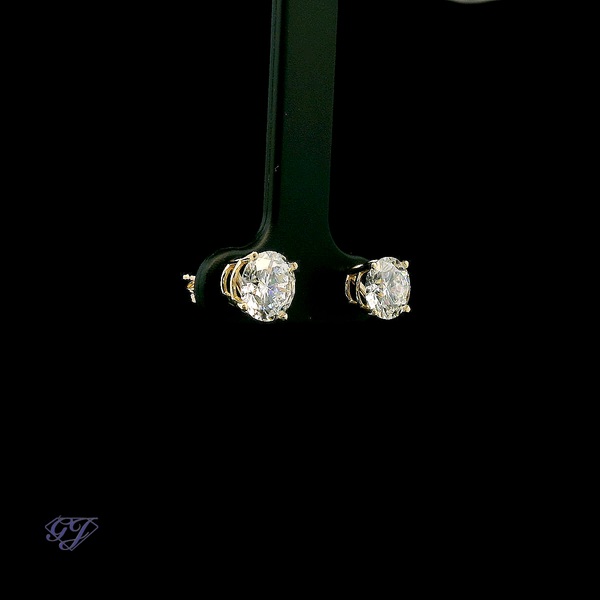 14K Yellow Gold Lab-Grown 2.00ctw Diamond Stud Earrings Image 2 Geneva Jewelry Riverside, CA