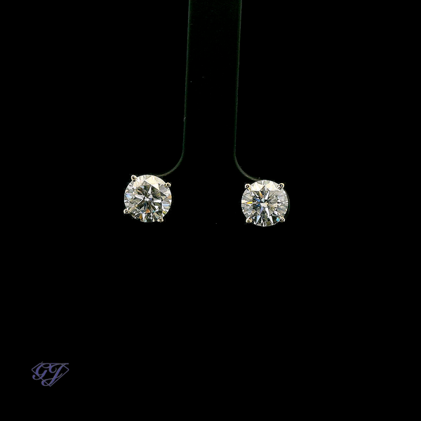 14K Yellow Gold Lab-Grown 2.00ctw Diamond Stud Earrings Geneva Jewelry Riverside, CA