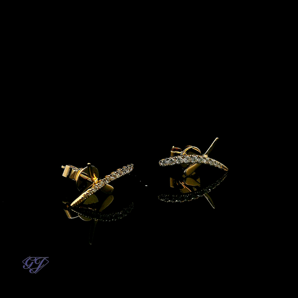 18K Yellow Gold Diamond X Earrings - .31ctw Image 2 Geneva Jewelry Riverside, CA