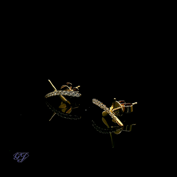 18K Yellow Gold Diamond X Earrings - .31ctw Image 3 Geneva Jewelry Riverside, CA