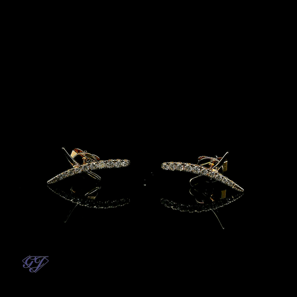 18K Yellow Gold Diamond X Earrings - .31ctw Geneva Jewelry Riverside, CA