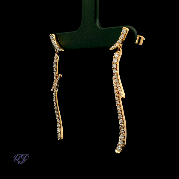 18K Rose Gold Drop Earrings - 1.13ctw Image 3 Geneva Jewelry Riverside, CA