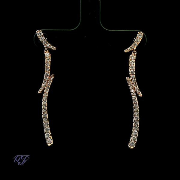 18K Rose Gold Drop Earrings - 1.13ctw Geneva Jewelry Riverside, CA