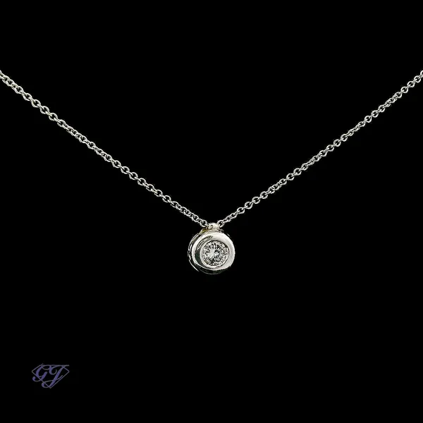 14K White Gold 0.20ct Bezel-Set Pendant Image 2 Geneva Jewelry Riverside, CA