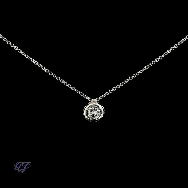 14K White Gold 0.20ct Bezel-Set Pendant Geneva Jewelry Riverside, CA