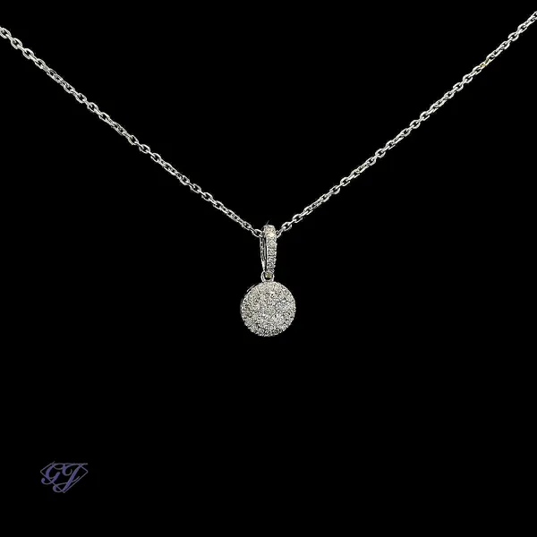 18K White Gold 0.28ct Diamond Cluster Pendant Image 2 Geneva Jewelry Riverside, CA