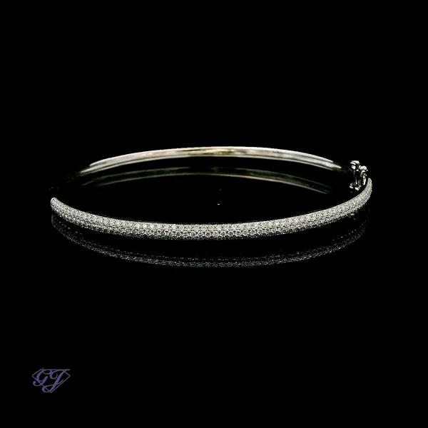 18K White Gold 1.00ctw Diamond Bangle Image 2 Geneva Jewelry Riverside, CA
