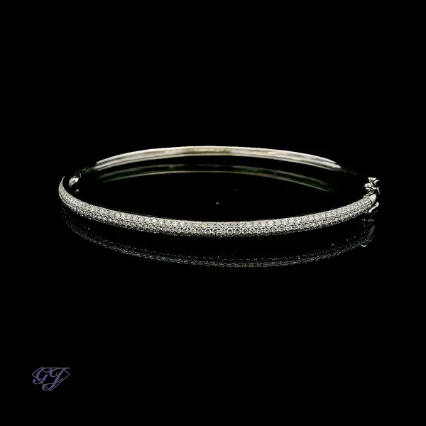 18K White Gold 1.00ctw Diamond Bangle Image 3 Geneva Jewelry Riverside, CA