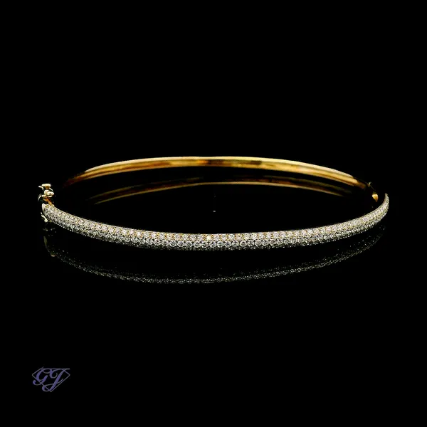 18K White Gold 1.00ctw Diamond Bangle Image 2 Geneva Jewelry Riverside, CA