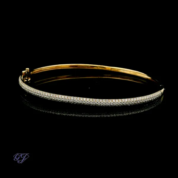 18K White Gold 1.00ctw Diamond Bangle Image 3 Geneva Jewelry Riverside, CA