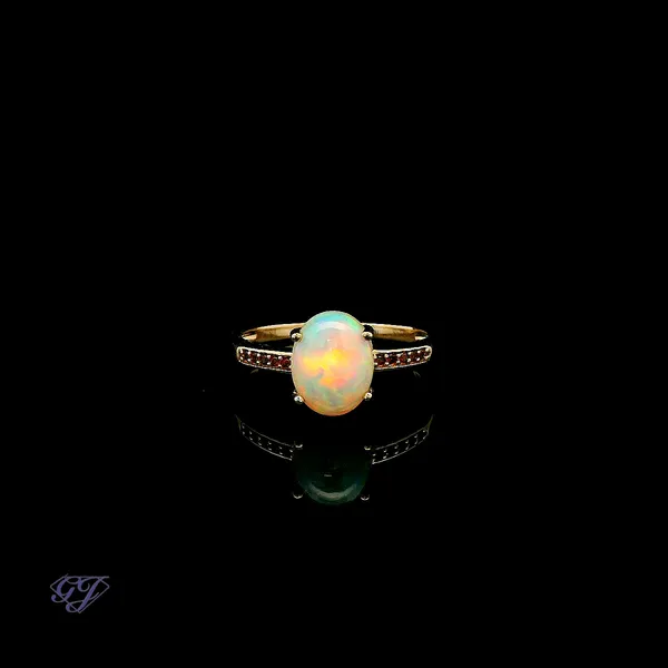 14K Yellow Gold 1.16ct Oval Ethiopian Opal Ring Geneva Jewelry Riverside, CA