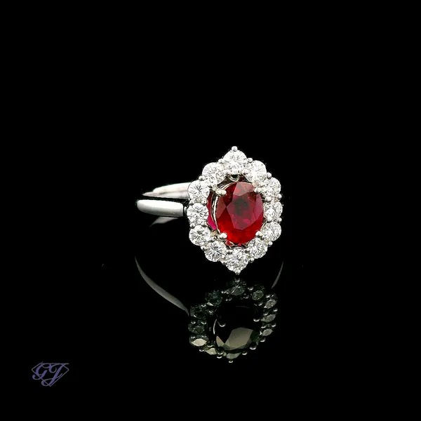 18K White Gold 1.31ct Oval Ruby Ring Image 2 Geneva Jewelry Riverside, CA