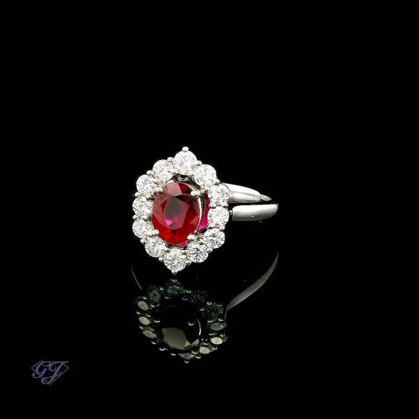 18K White Gold 1.31ct Oval Ruby Ring Image 3 Geneva Jewelry Riverside, CA