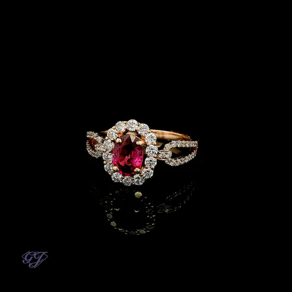 18K Rose Gold 1.01ct Oval Ruby Ring Image 3 Geneva Jewelry Riverside, CA