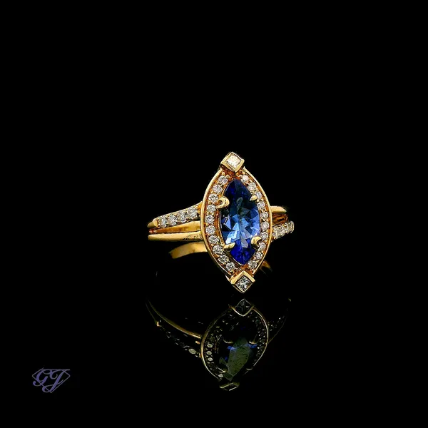 18K Yellow Gold 1.23ct Marquise Tanzanite Ring Image 2 Geneva Jewelry Riverside, CA