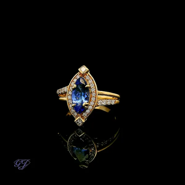 18K Yellow Gold 1.23ct Marquise Tanzanite Ring Image 3 Geneva Jewelry Riverside, CA