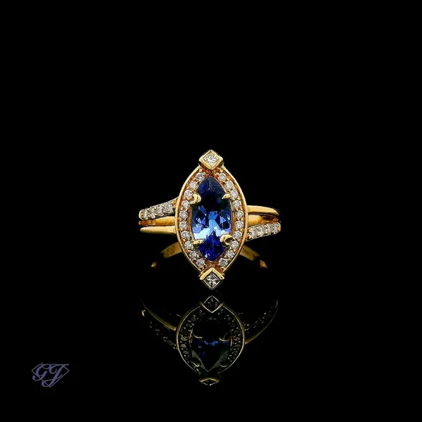 18K Yellow Gold 1.23ct Marquise Tanzanite Ring Geneva Jewelry Riverside, CA