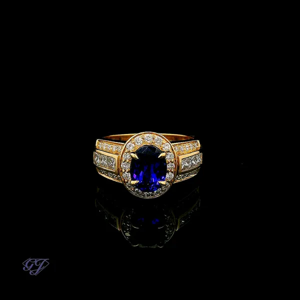 18K Yellow gold 1.52ct Oval Tanzanite Ring Geneva Jewelry Riverside, CA