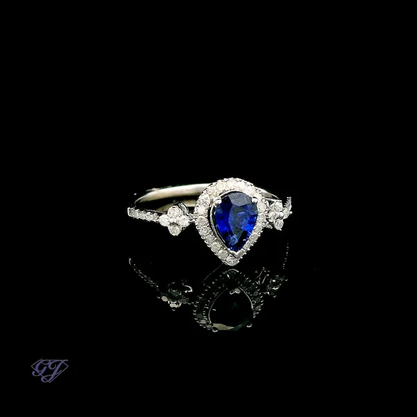 14K White Gold 0.75ct Pear Sapphire Ring Image 2 Geneva Jewelry Riverside, CA