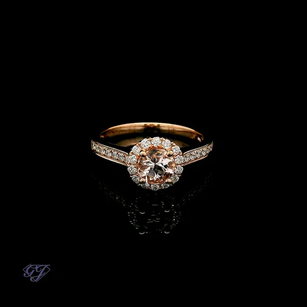 14K Rose Gold 0.61ct Round Morganite Ring Geneva Jewelry Riverside, CA