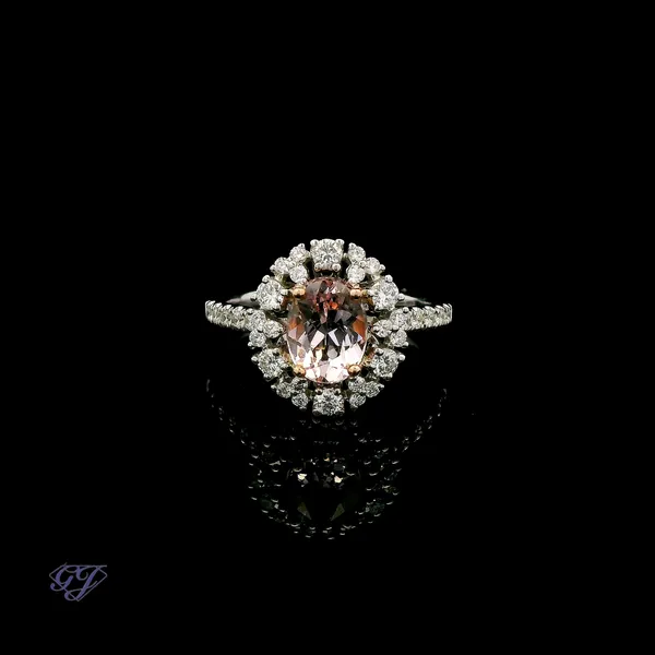 14K White Gold 1.17ct Oval Morganite Ring Geneva Jewelry Riverside, CA