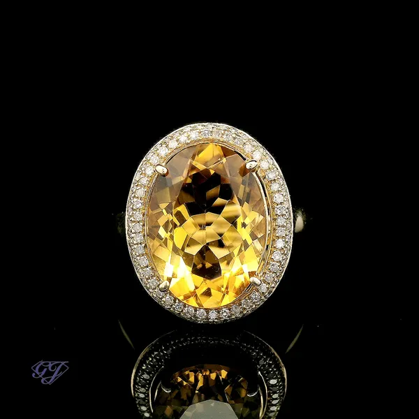 14K Yellow Gold 5.14ct Oval Yellow Topaz Ring Geneva Jewelry Riverside, CA