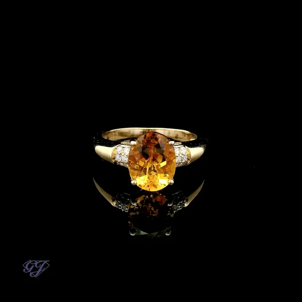 18K Yellow Gold 2.33ct Oval Citrine Ring Geneva Jewelry Riverside, CA