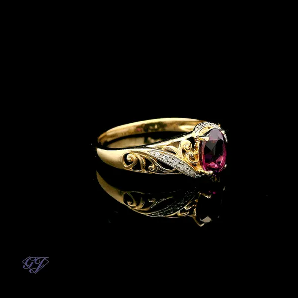 14K Yellow Gold 1.00ct Oval Umbalite Garnet Ring Image 2 Geneva Jewelry Riverside, CA