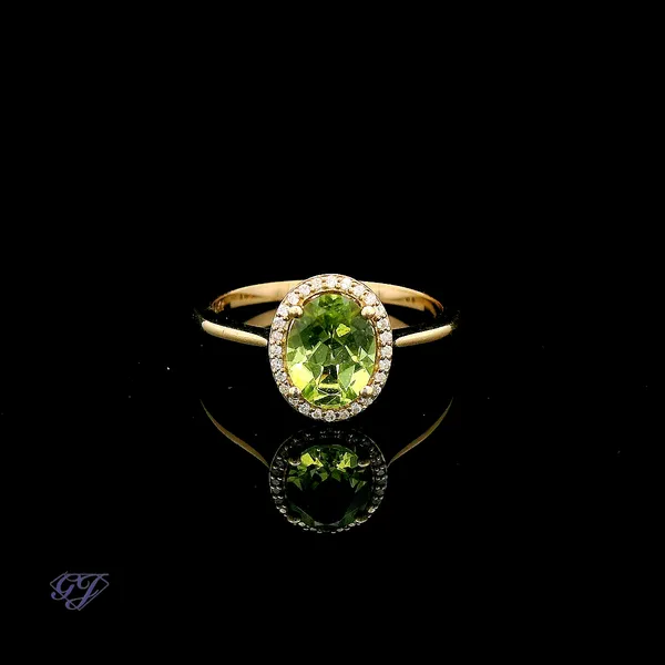 14K Yellow Gold 1.00ct Oval Peridot Ring Geneva Jewelry Riverside, CA