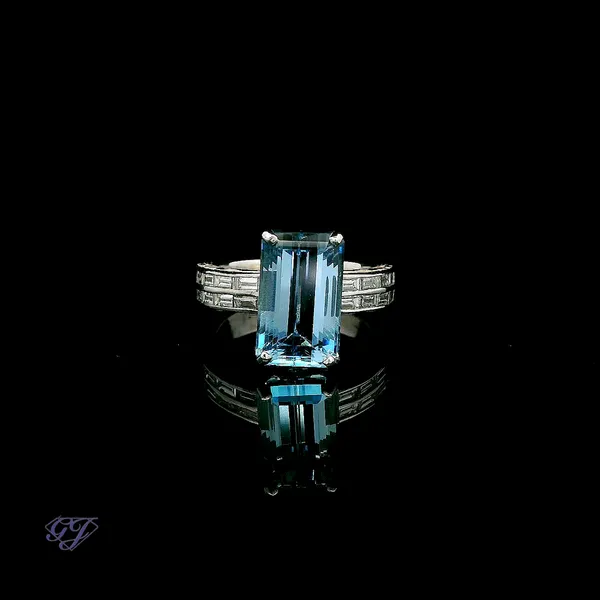 San Giorgio Natural Aquamarine & Diamond Ring Geneva Jewelry Riverside, CA