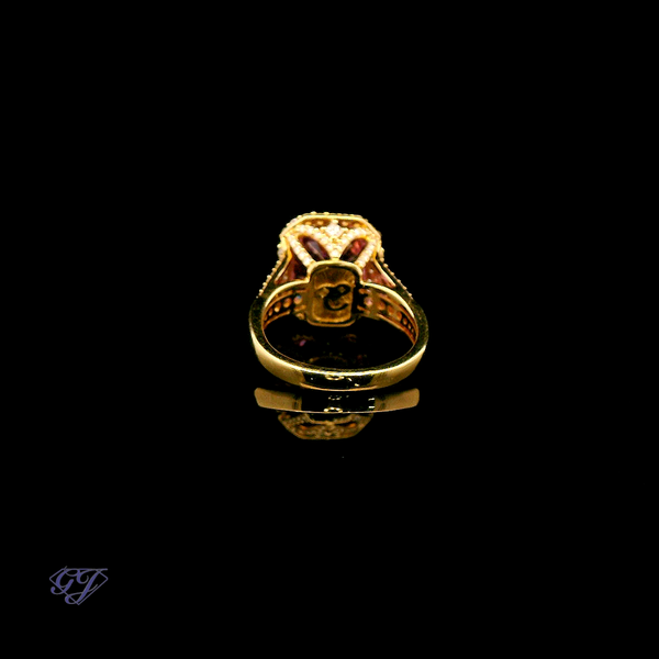 18K Yellow Gold Natural 8.00ctw Kunzite & Diamond Ring Image 3 Geneva Jewelry Riverside, CA