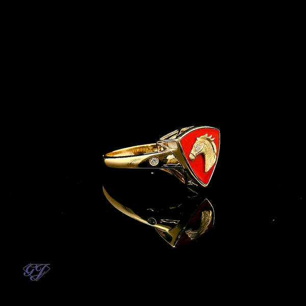 18K Yellow Gold Ferrarite and Diamond Ring - 2.83ctw Image 2 Geneva Jewelry Riverside, CA