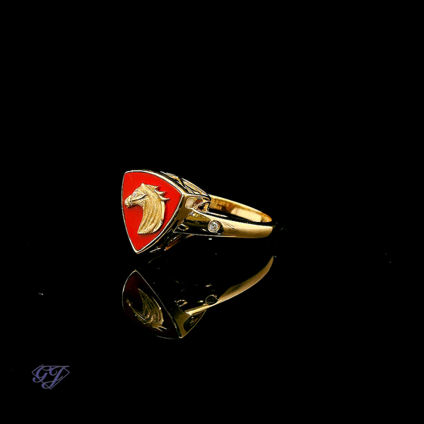 18K Yellow Gold Ferrarite and Diamond Ring - 2.83ctw Image 3 Geneva Jewelry Riverside, CA