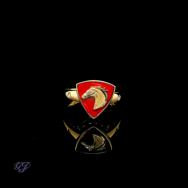 18K Yellow Gold Ferrarite and Diamond Ring - 2.83ctw Geneva Jewelry Riverside, CA
