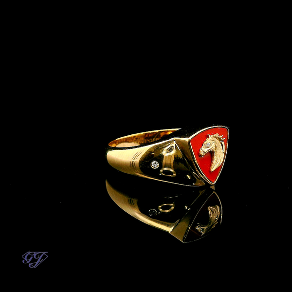 18K Yellow Gold Ferrarite and Diamond Ring - 2.63ctw Image 2 Geneva Jewelry Riverside, CA