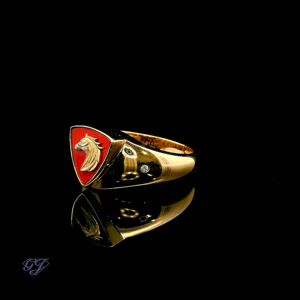 18K Yellow Gold Ferrarite and Diamond Ring - 2.63ctw Image 3 Geneva Jewelry Riverside, CA