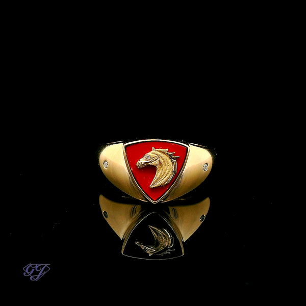 18K Yellow Gold Ferrarite and Diamond Ring - 2.63ctw Geneva Jewelry Riverside, CA