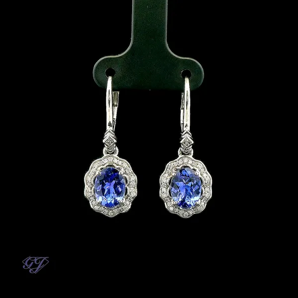 18K White Gold 3.35ct Oval Tanzanite Earrings Geneva Jewelry Riverside, CA