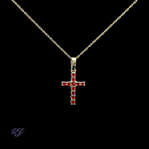 14K Yellow Gold Natural Ruby 0.14ctw Pendant Image 2 Geneva Jewelry Riverside, CA