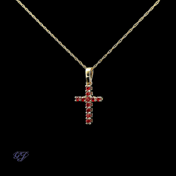 14K Yellow Gold Natural Ruby 0.14ctw Pendant Image 3 Geneva Jewelry Riverside, CA