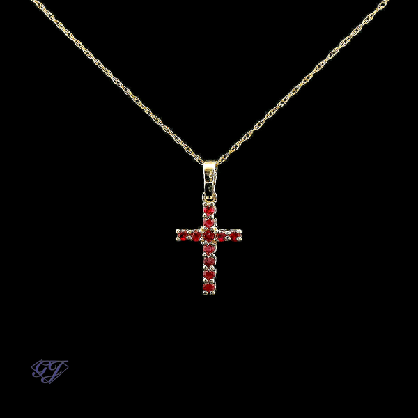 14K Yellow Gold Natural Ruby 0.14ctw Pendant Geneva Jewelry Riverside, CA