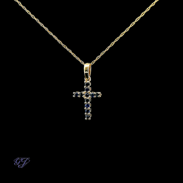 14K Yellow Gold Natural .14ctw Sapphire Pendant Image 3 Geneva Jewelry Riverside, CA