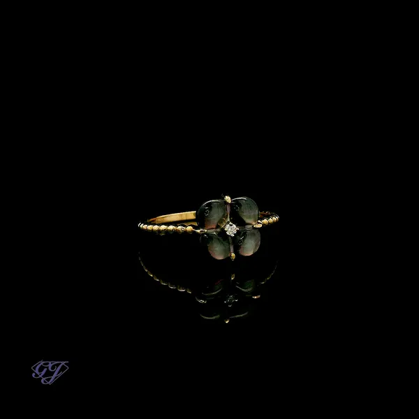 18K Yellow Gold 0.29ct Tahitian Pearl Ring Image 2 Geneva Jewelry Riverside, CA