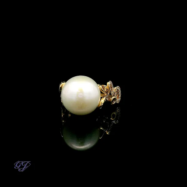 18K Yellow Gold 11.7mm Freshwater Pearl Ring Geneva Jewelry Riverside, CA