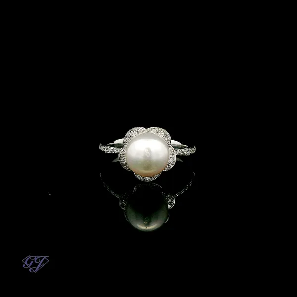 18K White Gold 8.5mm Freshwater Pearl Ring Geneva Jewelry Riverside, CA
